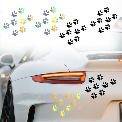 4 Autocollants Patte Chat et Chien – Sticker Voiture Personnalisable Pour Auto, Moto et Heckscheibe, Déco Tuning Stylée, Autocollant Animal Design,...