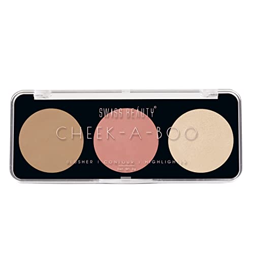 Swiss Beauty Cheek- A- Boo Face Palette With Blusher, Contour And Highlighter | Highly Pigmented And Easy To Blend Shades | Shade - 02, 8Gm| - Image 6