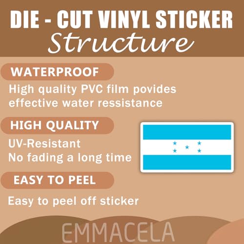 Image of (3PCS) Honduras Flag stickers, Countries Flag Stickers - Waterproof Vinyl Decals For Laptops, Tumblers, Water Bottles, Books, Scrapbooks, Size 3 x 1.6 Inch