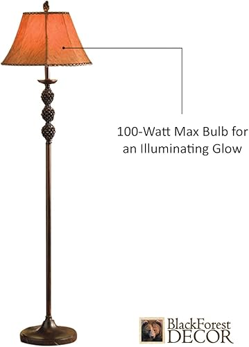 Vista 73 de BLACK FOREST DECOR Antler Lodge Uplight Lámpara - Lámpara rústica de Lodge con globo de vidrio sembrado