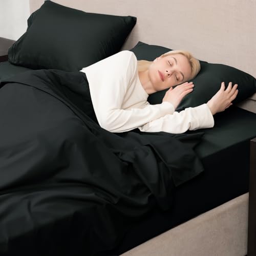 Image of Mejoroom Black Duvet Cover Full - Bedding Sets Full - Soft and Breathable Comforter Cover with Zipper Closure, 3Pieces, 1 Duvet Cover (80x90) and 2 Pillow Cases(20x26)