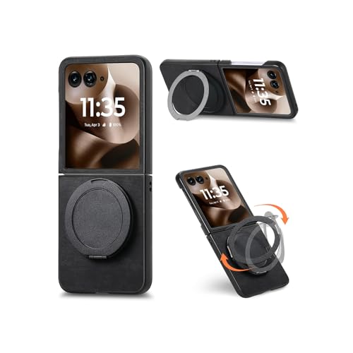 Summitxc �X�}�z�P�[�X moto razr 70S �p�̃P�[�X �ϏՌ� �J�o�[ �p�̔w�ʃ��U�[�� �����₷�� �܂肽���݌^ �����O�t�� �X�^���h�@�\ CASE �w��h�~ ��G�� �y�� [am-nx2455][�u���b�N]