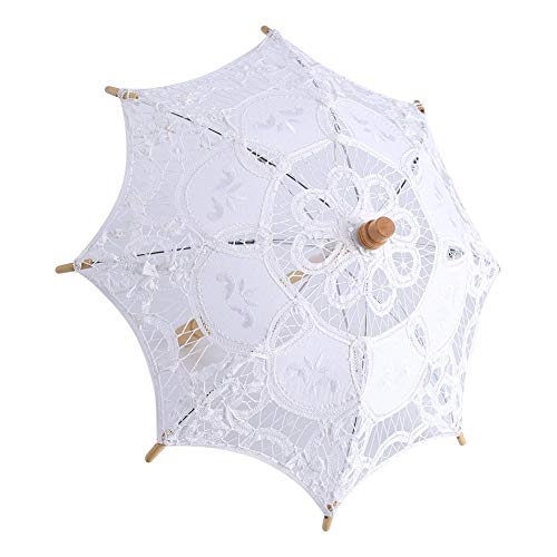 Parapluie en dentelle - Parapluie en dentelle de mariage pour dame Parasol Parasols de fête de mariage(S-blanc) Cover