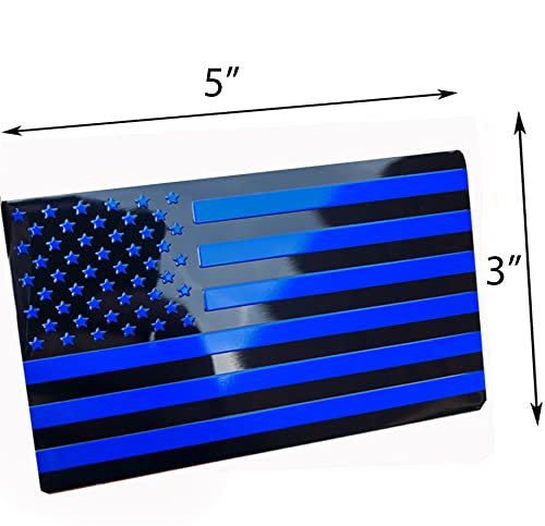Image of US Black Flag Auto Car Fender Emblem for Cars Trucks Laptop Walls (5 inchx3 inch, Black Blue)