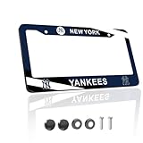 1PCS for Yankees License Plate Frames, Car License Plate Bracket Holder, Premium Aluminum Alloy Weather Proof License Plate Covers with Screw Caps Cover Set Car Accessories