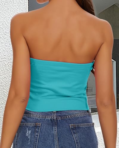 Image of Summer Tube Tops Basic Crop Tops for Women Strapless Tank Casual Tunics Sexy Short Shirts 2026
