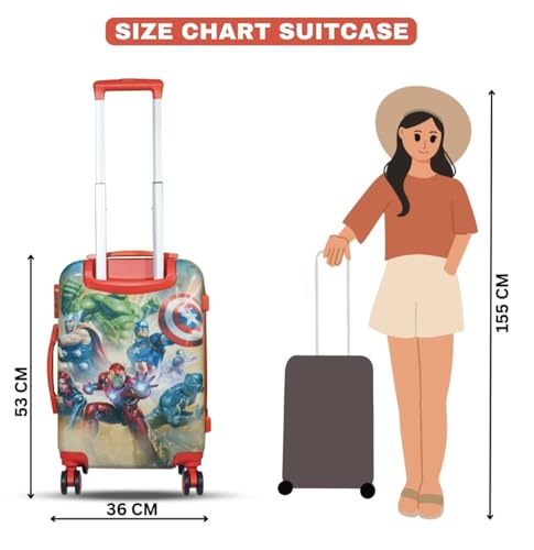 Image of ADSON Abs Kids Trolley 360 Rotating Luggage 360 Degree Wheels Avengers Non-Breakable 20 Inch Kids Hardsided Suitcase with 4 Wheels, 360 Degree Wheel Travel Trolley Bag (Design 21)