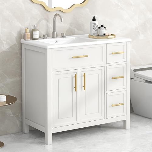 Amazon.com: LUMISOL 36 Inch Bathroom Vanity with Sink, Modern Bathroom ...