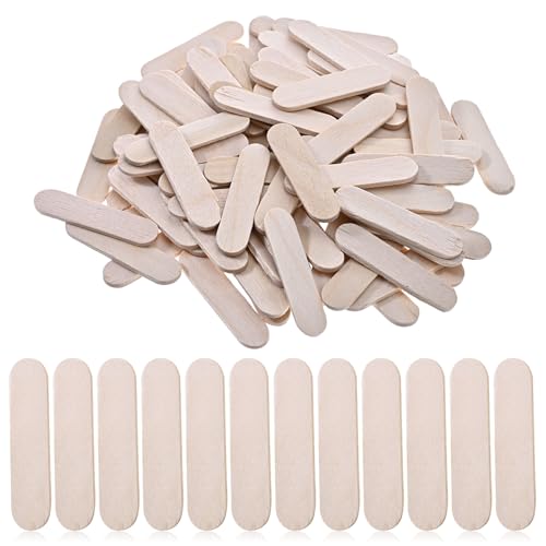 150 Pcs Mini Ice Cream Sticks Food Grade Natural Wood Small Sticks for Craft Food 1.6 x 0.4 Inch Thin Ice Cream Stick for Arts & Crafts Homeschool Classroom Supplies