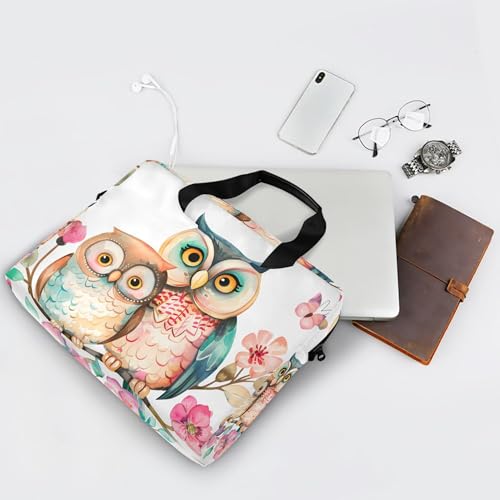 Funda maletín para laptop ALAZA búho flores 13-15.6 pulg miniatura 7