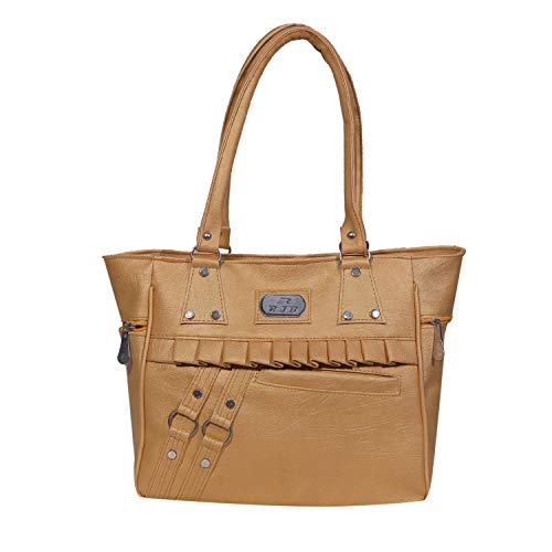 Jsm Fashion - Bolso de mano dorado para niñas universitarias con estilo y belleza para mujeres y niñas, dorado, talla M, Dorado, M, Dorado, Medium