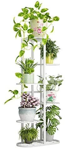 Image of Multi-Tiered Metal Flower Pot Stand - Indoor 6 Layer 7 Tier Iron Plant Pot Display Rack Plant Pot Holder Tall Plant Flower Shelf for Living Room Balcony Living room & Court Garden
