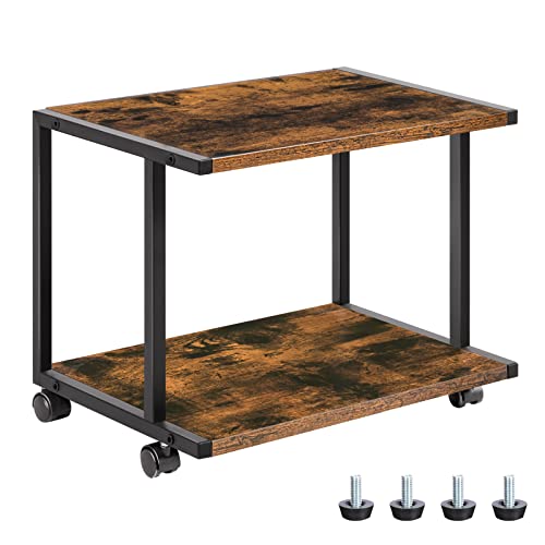 HOOBRO Under Desk Printer Stand, 2-Tier Industrial Printer Cart with Storage Shelf, Mobile Machine...