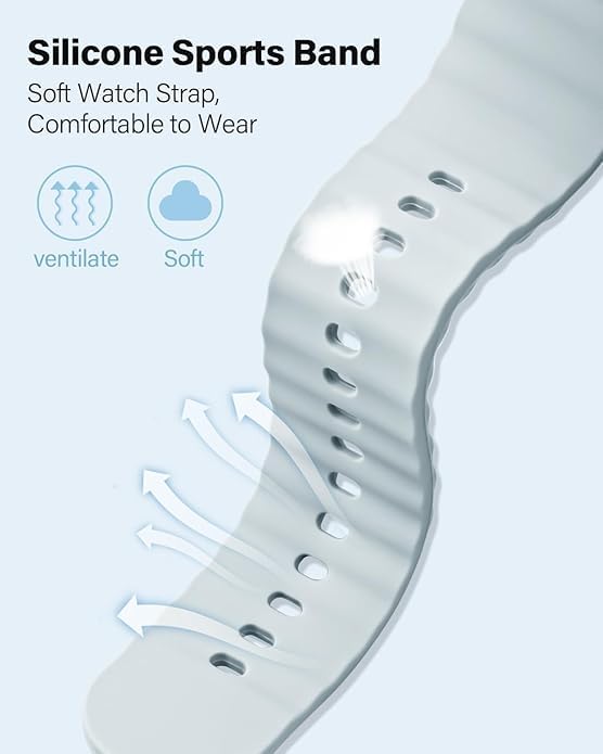 Image of WRIGSS Silicone Strap Compatible with Samsung Galaxy Watch 7 6 5 4 FE Original Style Wavy Smart Watch Straps For Men Women, 40mm 44mm Standard & Classic