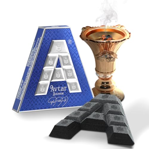 Avtar Oudh Bakhoor - Ladrillo de incienso de lujo de 40 g por Spirit of Dubai - Fragancia aromática floral de vainilla - Paquete azul oscuro - Ideal para meditación, oración y regalo