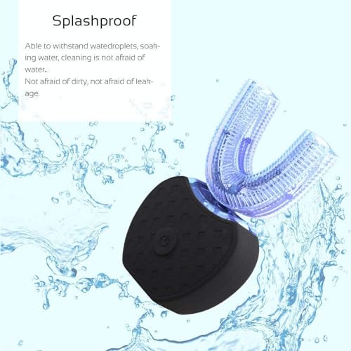 Automatische Ultraschall Zahnbürste, Elektrische Ultraschall-Zahnbürste, 360° Ultraschallzahnbürste für Erwachsene, Zahnaufhellungsbürste mit Timer Elektrozahnbürste Kabelloses Laden (Black) – Bild 6