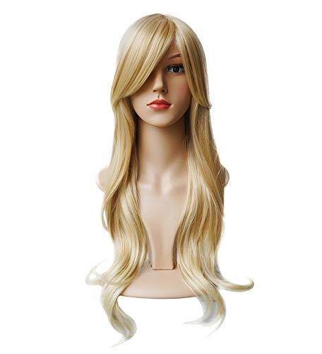 ANOTHERME Gorgeous Long Big Wavy Blonde Hair Women Heat Resistant Fiber Wig Cosplay Party
