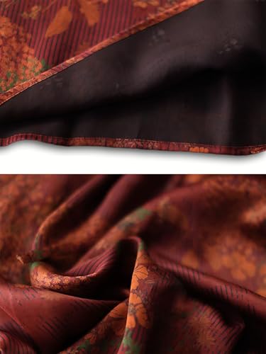 HangErFeng Women Silk Fragrant Cloud Yarn Print Skirt 1334