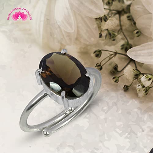 Image of Reiki Crystal Products Certified Natural Gemstone Adjustable Ring, AAA Crystal Ring for Men & Women, Citrine Amethyst Quartz Lapis Onyx Tiger Eye, Reiki Charged Jewellery