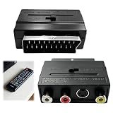 NYVOR Adaptateur péritel vers 3 prises RCA femelles In/Out + adaptateur S Video S VHS AV audio vidéo, connecteur AV composite pour appareils DM et autres séries avec connecteurs Euro 21 broches