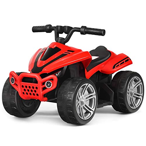 HONEY JOY 6V Ride On ATV, Battery Powered Toddler Quad w/ 2 Speeds, Forward/ Reverse Switch, 4 Wheeler Mini Electric Vehicle for Boys Girls (Red)