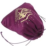 ibasenice Samtsäckchen mit Kordelzug Tarot Karten Beutel Schmucktasche für Kleine Gegenstände Mystisches Design Auge Violett