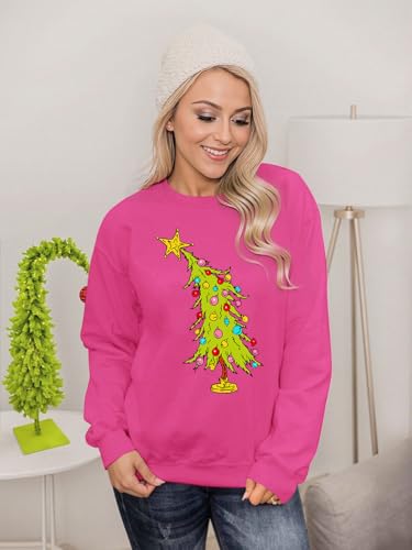 Christmas Sweatshirts for Women Funny Christmas Tree Xmas Cute Graphic Long Sleeve Shirt