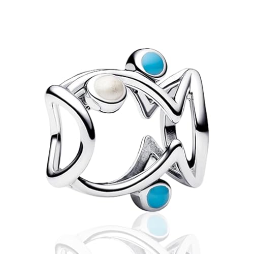 Amuefer 925 encanto de plata pura verano mar viaje perlas colgantes, ballenas y delfines colgantes, pulsera de las señoras encanto perlas collar colgante amigos familia cumpleaños viaje regalos