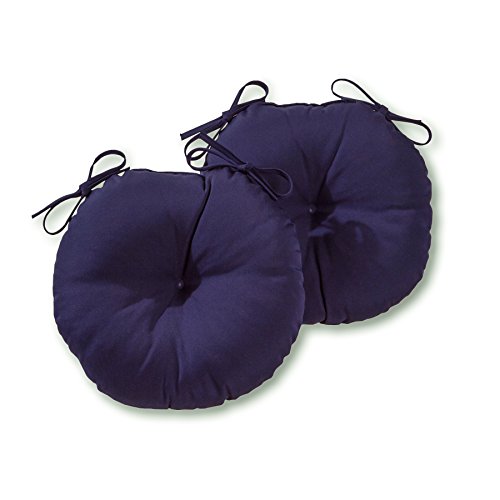 Greendale Home Fashions Midnight Outdoor 15-inch Bistro Seat Cushion, Set of 2