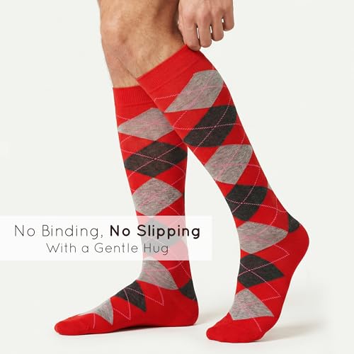 Image of Mysocks Unisex Knee High Long Socks Argyle