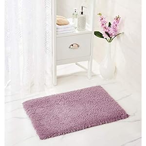 Amazon Brand - Solimo Premium Anti Slip Microfibre Bathmat - 80cm x 50cm, Dusty Lilac