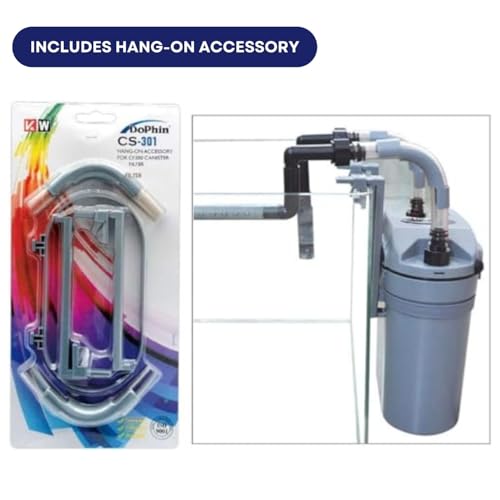 Image of TUNAI KW DOPHIN CF-300 Mini Canister Filter for Aquarium Fish Tank (Watt 20W, Max Output 410 L /H), Suitable for 40 litres Aquarium Fish Tank, Marine Aquarium (Original Import of Store)