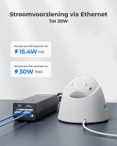 Reolink Gigabit PoE Injector, Levert PoE+ (30W) of PoE (15,4W), Afstand tot 100m, Plug & Play, Geschikt voor Reolink PoE Camera's/Video-Deurbel PoE - Afbeelding 6