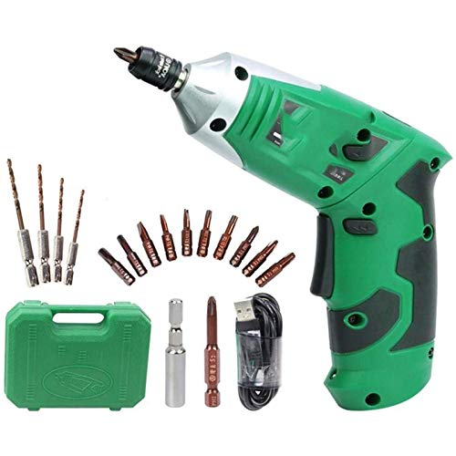 Akkuschrauber,Batteriebetriebener Bohrer/Schrauber mit rotierenden und auswechselbaren Aufsätzen,1,5 Ah Lithium Akku, 2 Drehrichtungen