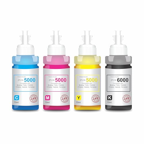 Image of ProDot ProSeries Br B5000 /B6000 Inkjet Ink Refill Compatible with Brother DCP- T300, T310, T500W, T510W, T700W, T710W, T800W, T810W, MFC-T910DW, T4000DW, T4500DW Ink Tank Printers (70 ml, C /M /Y /K)