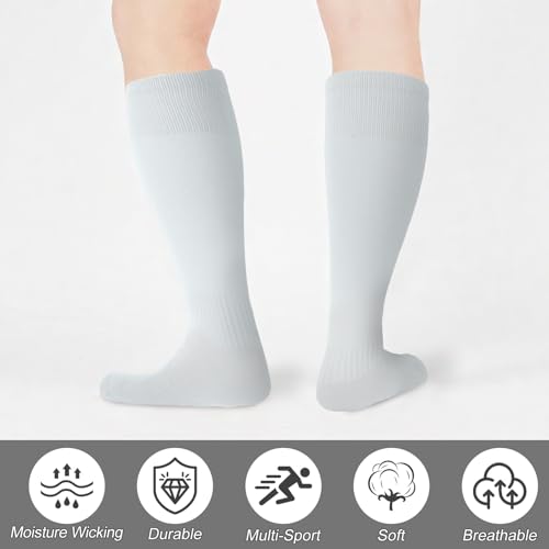 3 Pairs Baseball Socks Softball Knee-High Athletic Socks Stretchy Compression Soccer Socks for Youth Men and Women3