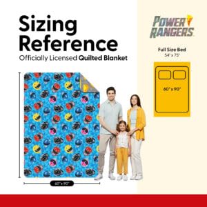 Image of Northwest Power Rangers Geo Power Twin Quilted Blanket, Comfy Throw, Adults Boys Girls, Soft Lightweight Bedding for Bed, or Couch, 60 x 90 inches