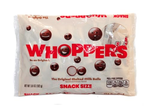 Whoppers Malted Milk Balls, Snack Size packs,  3.6 oz bag