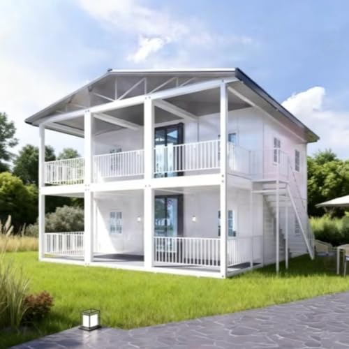 2 Story Prefab Tiny Home for Sale Modular Detachable Container House to Live in for Adults Movable Prefabricated Villa Mobile House with Full Equipped Bathroom & Kitchen for Apartment Office Hotel - Image 3
