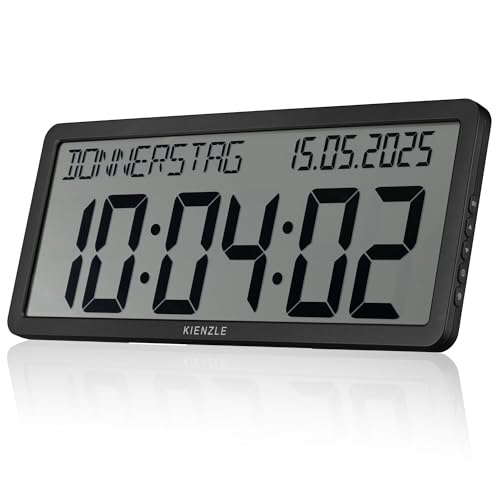 Horloge murale radiopilotée avec écran LCD pour voir l'heure et la date sans lunettes - 2