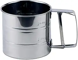 Peneira Manual de Aço Inoxidável, Polvilhador para Farinha e Açúcar