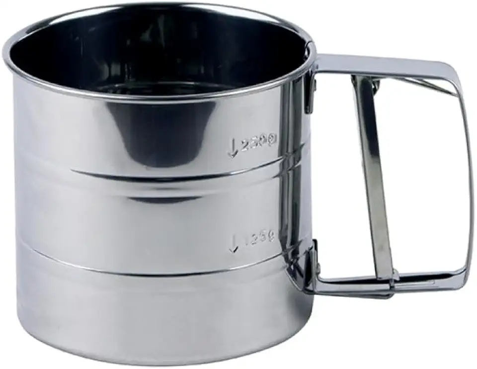 Peneira Manual de Aço Inoxidável, Polvilhador para Farinha e Açúcar