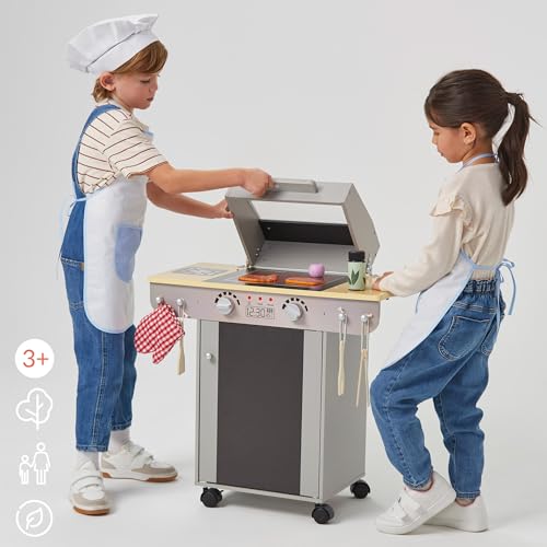 Teamson Woomax Kids 85399 - Barbecue Giocattolo In Legno Per Bambini E Ragazze, Cucine Per Bambini, Barbecue Giocattolo - 6