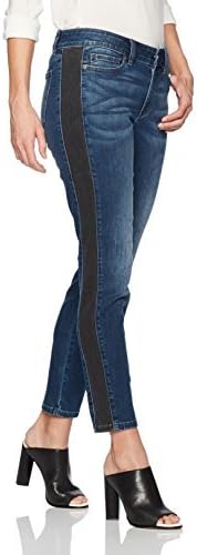 Denim Crush Women's Contrast Tuxedo Stripe Skinny Jean Shadow Wash 6