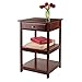 Winsome Delta 2-Shelf Wood Mobile Printer Stand, Walnut (94121)
