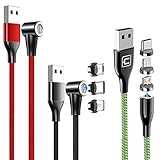 【Einzigartig Rechtwinkelig 90° Adapter】 Das magnetisch USB Kabel verwendet innovativen 90°L-Form Design.Rotating Magnetkopf design macht das Aufladen bequemer, während Sie Telefonspiele spielen, ist praktischer und angenehmer, Video zu schauen, Buch zu lesen. (ACHTUNG: Dieses Ladekabel ist nicht kompatibel mit Otterbox-Schutzhülle oder andere dickeren Schutzhülle.)