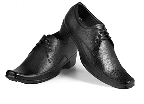 Image of BXXY Men's 2 inch Height Increasing Synthetic Material Casual Formal Derby Shoes with Pu Sole.