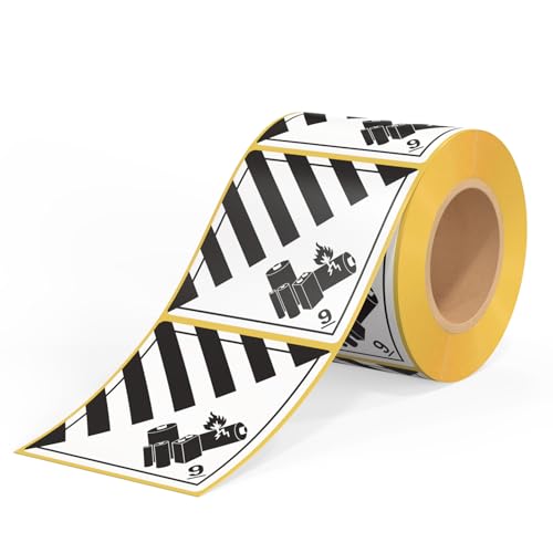 Multi-Shopping Gefahrgutetiketten Klasse 9A - Lithium Batterien 100 x 100 mm 500 Gefahrgut Aufkleber Paketaufkleber