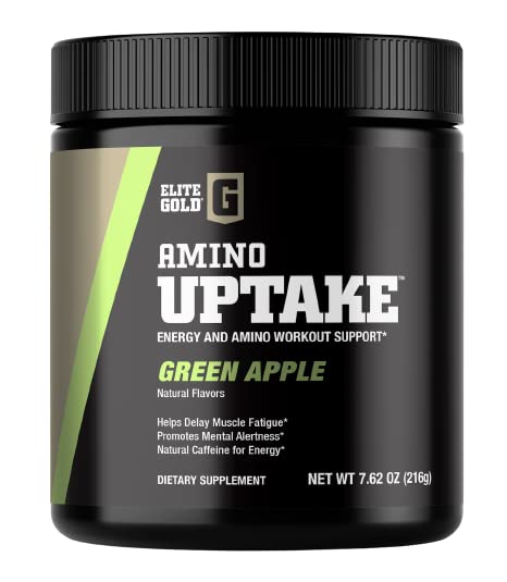 Elite GolElite Gold Amino Uptake, Green Apple, Amino Acid Supplement, Increase Energy, Support Muscle Recovery, Beta Alanine, L Citrulline, (30 Servings)