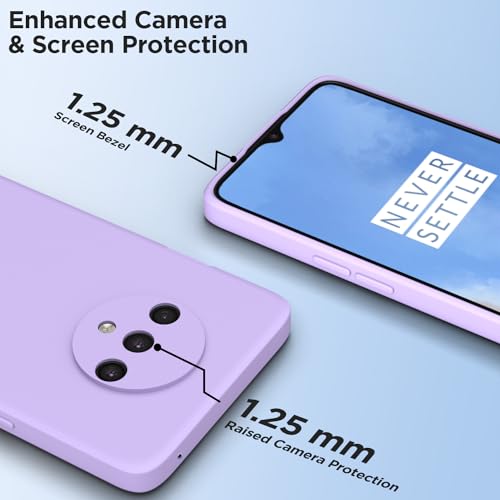 Image of Outlouders Back Cover for OnePlus 7T | Camera Protection | Durable Soft Matte Silicone Bumper Case (Purple)